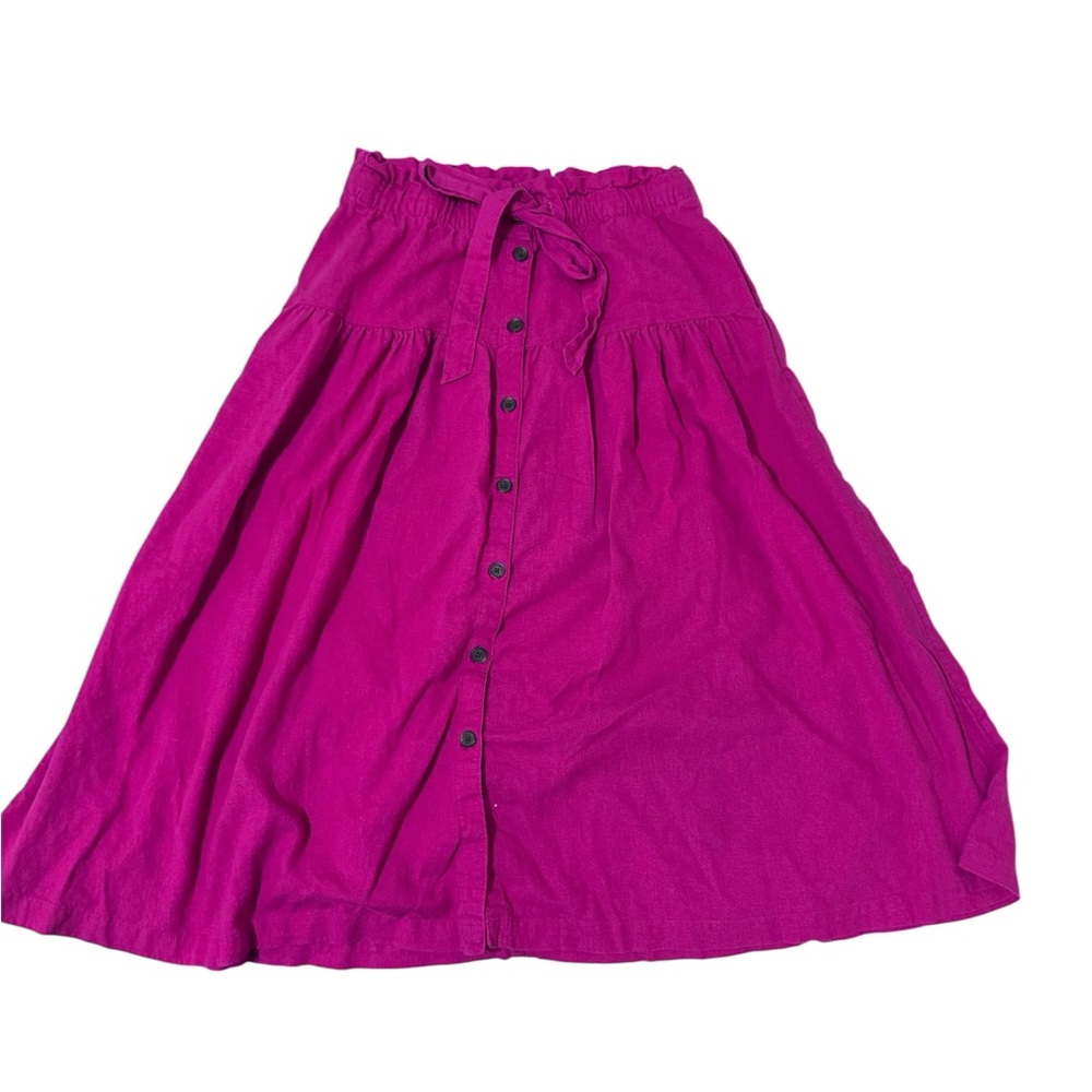 Universal Thread Fuchsia Button-Down A-Line Skirt - image 2